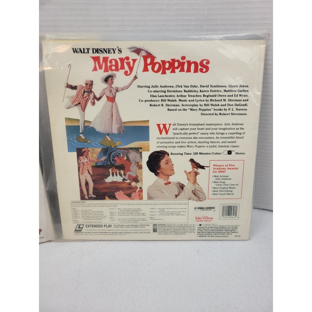 Vintage Walt Disney Home Video Pollyanna & Mary Poppins Laser‎ Videodisc Album - Picture 5 of 13
